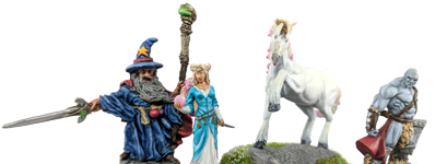 Various D&D miniatures painted by us