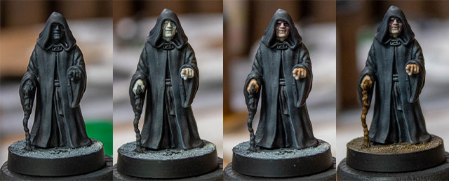 Emperor Palpatine from primed to fully painted